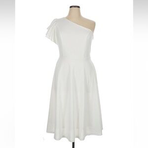 Elegant White One-Shoulder Dress